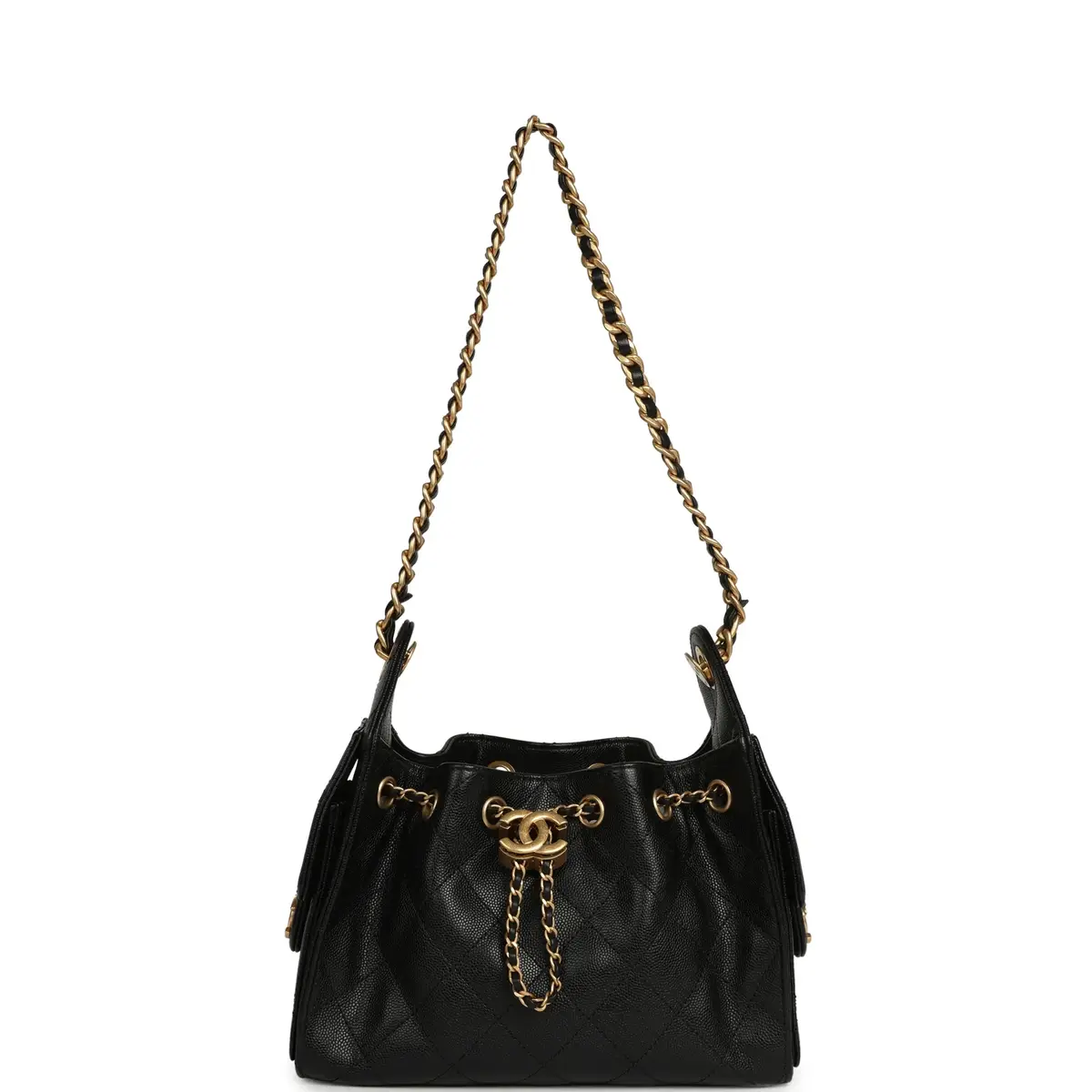 Chanel Pre-owned Chanel Mini 25 Hobo Bag Black Caviar Antique Gold Hardware | Thumbnail 7 Chanel Pre-owned Chanel Mini 25 Hobo Bag Black Caviar Antique Gold Hardware | Thumbnail 7