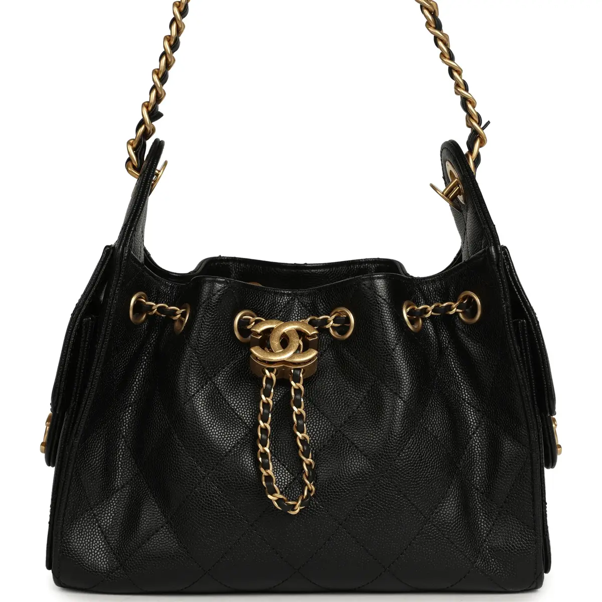 Chanel Pre-owned Chanel Mini 25 Hobo Bag Black Caviar Antique Gold Hardware | Image 1 Chanel Pre-owned Chanel Mini 25 Hobo Bag Black Caviar Antique Gold Hardware | Image 1