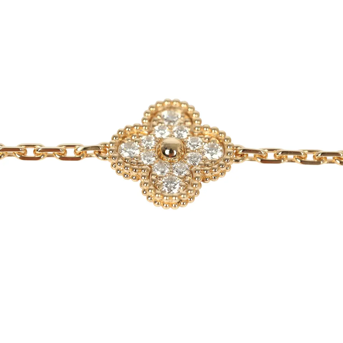 Van Cleef & Arpels Van Cleef & Arpels Vintage Alhambra 5 Motif Bracelet Diamonds 18K Yellow Gold Guilloche | Thumbnail 3 Van Cleef & Arpels Van Cleef & Arpels Vintage Alhambra 5 Motif Bracelet Diamonds 18K Yellow Gold Guilloche | Thumbnail 3