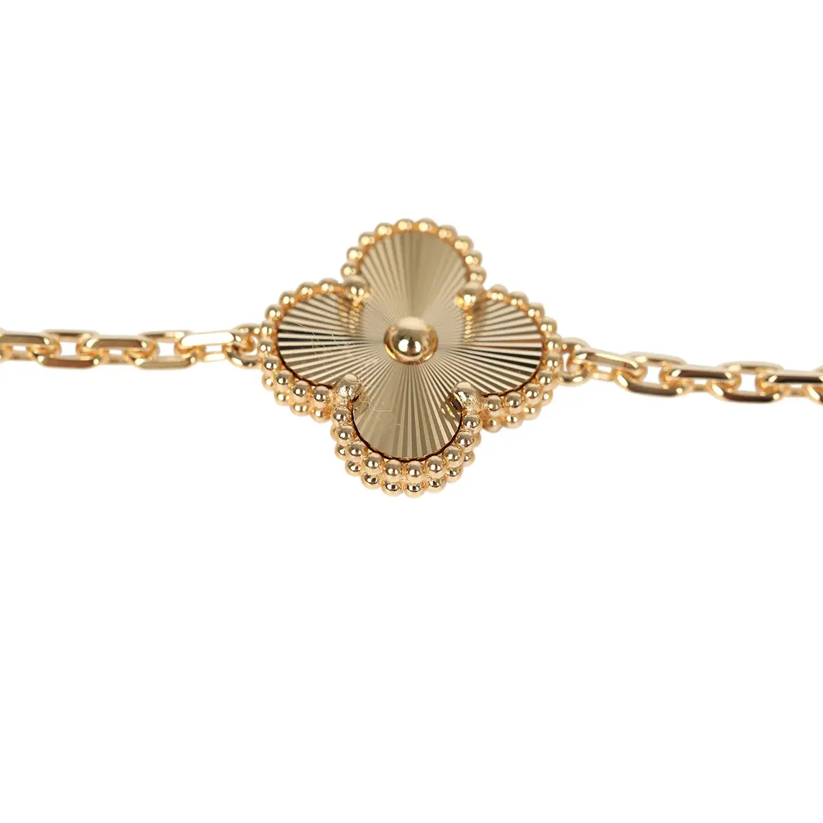 Van Cleef & Arpels Van Cleef & Arpels Vintage Alhambra 5 Motif Bracelet Diamonds 18K Yellow Gold Guilloche | Thumbnail 4 Van Cleef & Arpels Van Cleef & Arpels Vintage Alhambra 5 Motif Bracelet Diamonds 18K Yellow Gold Guilloche | Thumbnail 4