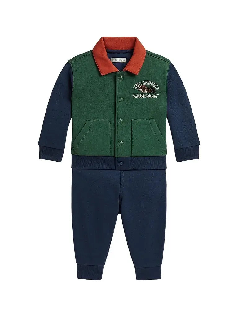 Polo Ralph Lauren Baby Boy's 2-Piece Jacket & Joggers Set - Verano Green Multi 9 Months | Image 1 Polo Ralph Lauren Baby Boy's 2-Piece Jacket & Joggers Set - Verano Green Multi 9 Months | Image 1