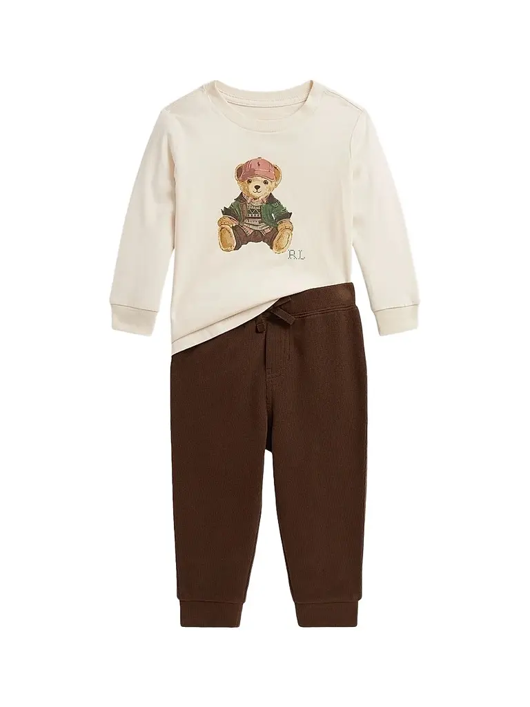 Polo Ralph Lauren Baby Boy's 2-Piece T-Shirt & Joggers Set - Estate Cream 9 Months | Image 1 Polo Ralph Lauren Baby Boy's 2-Piece T-Shirt & Joggers Set - Estate Cream 9 Months | Image 1
