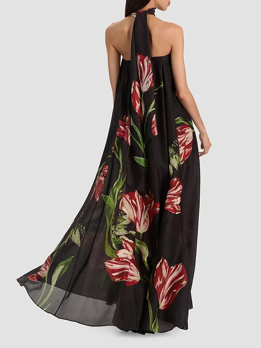 Alice + Olivia Women's Maricela Strapless Voluminous Scarf Maxi Dress | Thumbnail 3