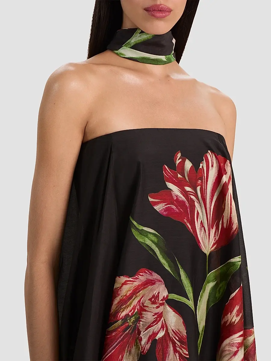 Alice + Olivia Women's Maricela Strapless Voluminous Scarf Maxi Dress | Thumbnail 4