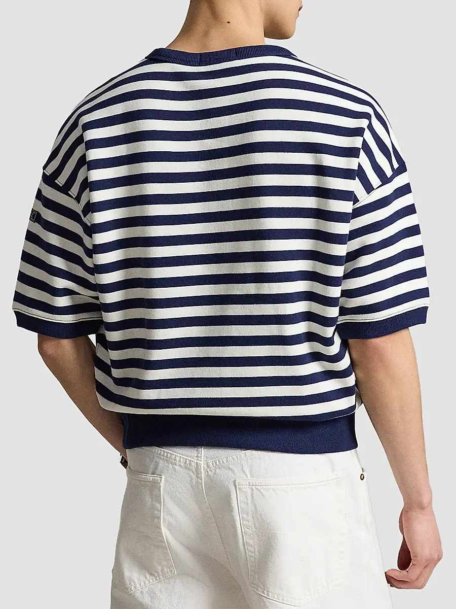 Polo Ralph Lauren Men's Relaxed-Fit Striped Cotton-Blend Sweatshirt | Thumbnail 3 Polo Ralph Lauren Men's Relaxed-Fit Striped Cotton-Blend Sweatshirt | Thumbnail 3