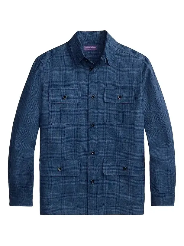 Ralph Lauren Purple Label Men's Glen Checked Cotton Sport Shirt