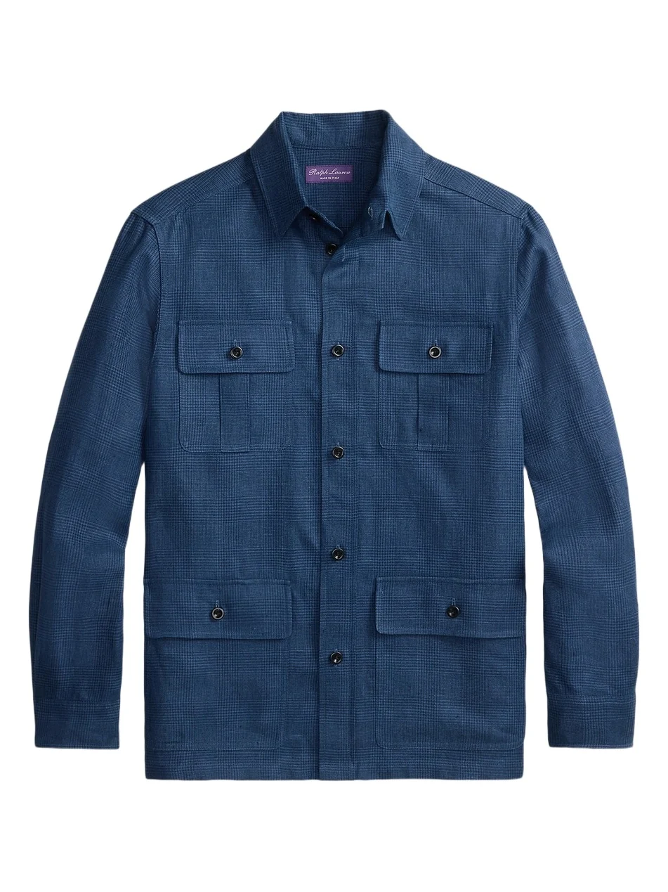 Men's Glen Checked Cotton Sport Shirt Men's Glen Checked Cotton Sport Shirt