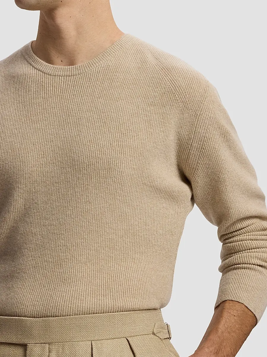 Ralph Lauren Purple Label Men's Cotton-Cashmere Crewneck Sweater | Thumbnail 5 Ralph Lauren Purple Label Men's Cotton-Cashmere Crewneck Sweater | Thumbnail 5