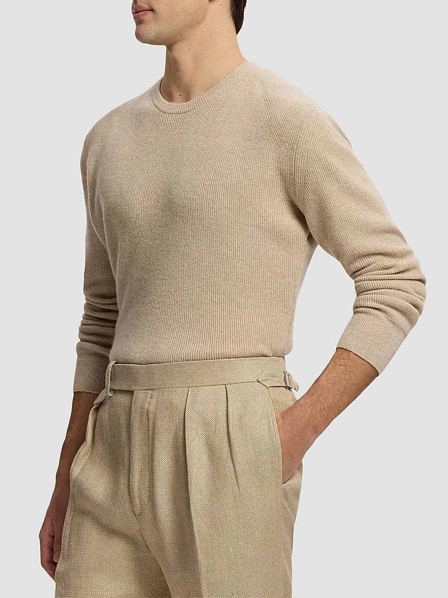 Ralph Lauren Purple Label Men's Cotton-Cashmere Crewneck Sweater | Thumbnail 6 Ralph Lauren Purple Label Men's Cotton-Cashmere Crewneck Sweater | Thumbnail 6