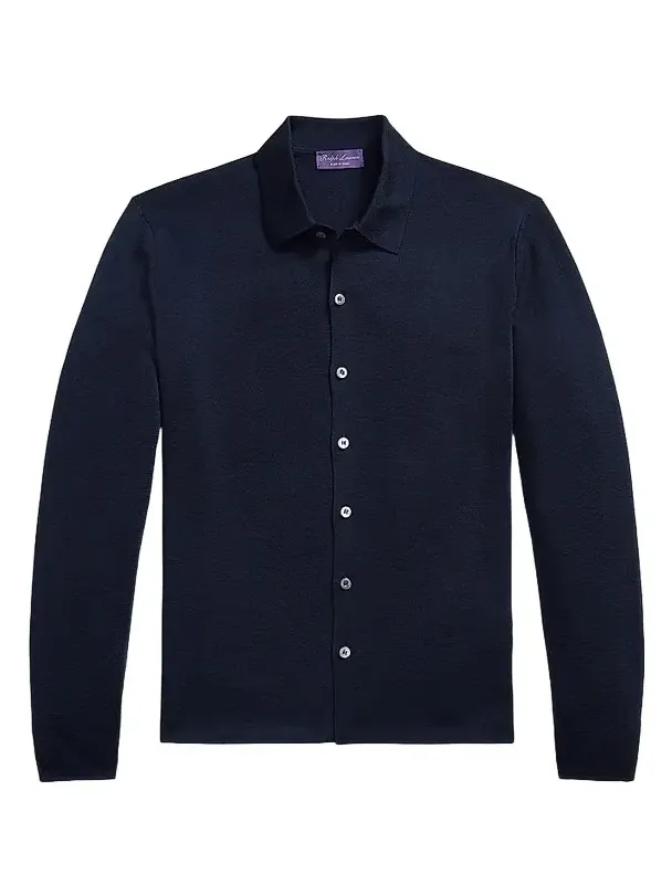 Men's Wool Polo Cardigan Men's Wool Polo Cardigan