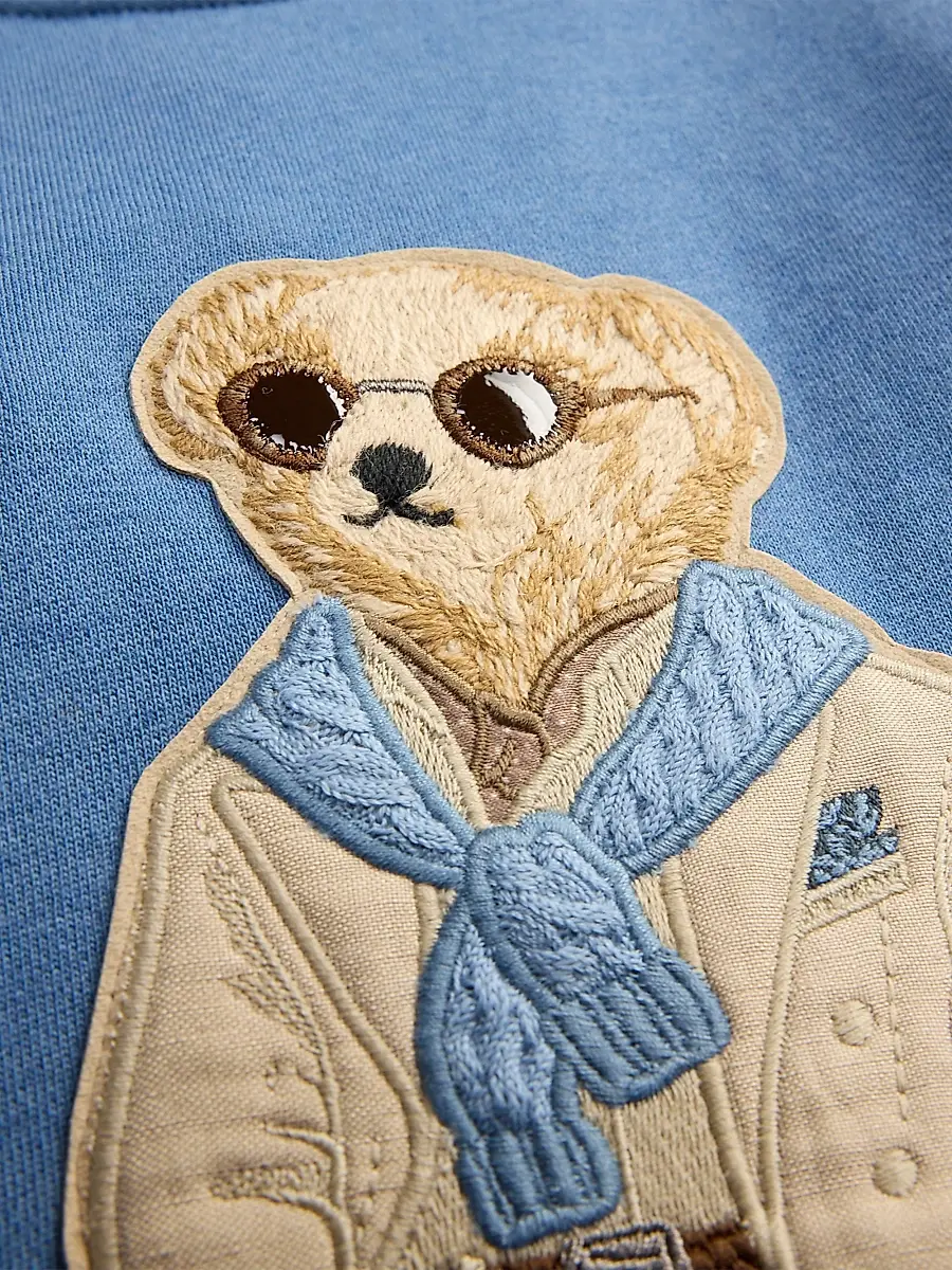 Ralph Lauren Purple Label Men's Polo Bear Cotton Crewneck Sweatshirt | Thumbnail 2 Ralph Lauren Purple Label Men's Polo Bear Cotton Crewneck Sweatshirt | Thumbnail 2