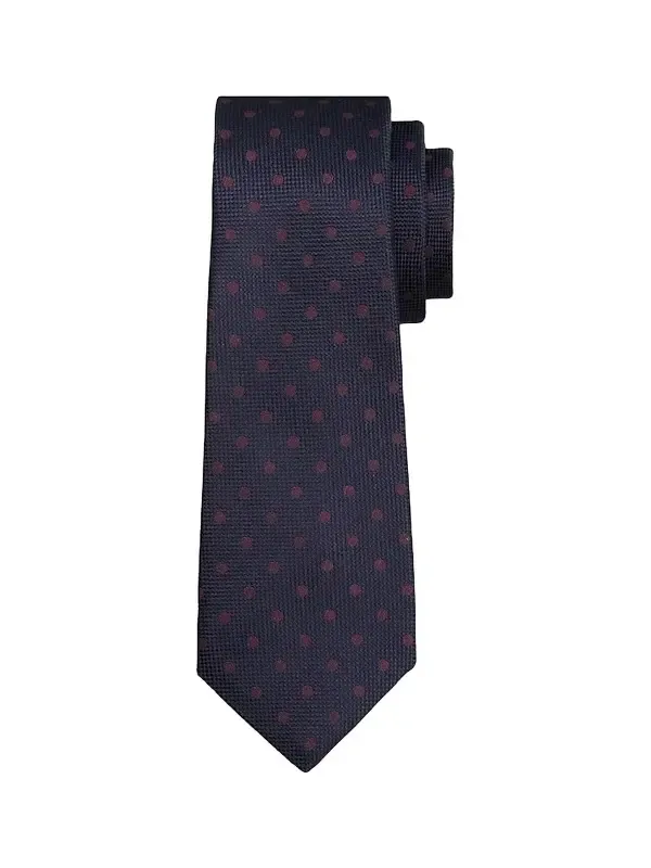 Men's Polka Dot Woven Silk Tie