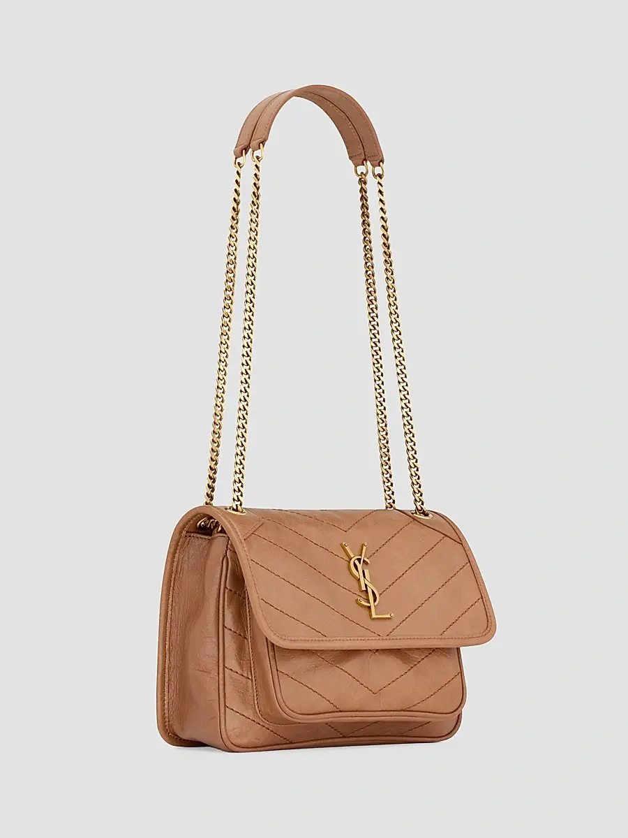 Saint Laurent Women's Niki Baby Shoulder Bag in Vintage Leather - Light Caramel | Thumbnail 6 Saint Laurent Women's Niki Baby Shoulder Bag in Vintage Leather - Light Caramel | Thumbnail 6