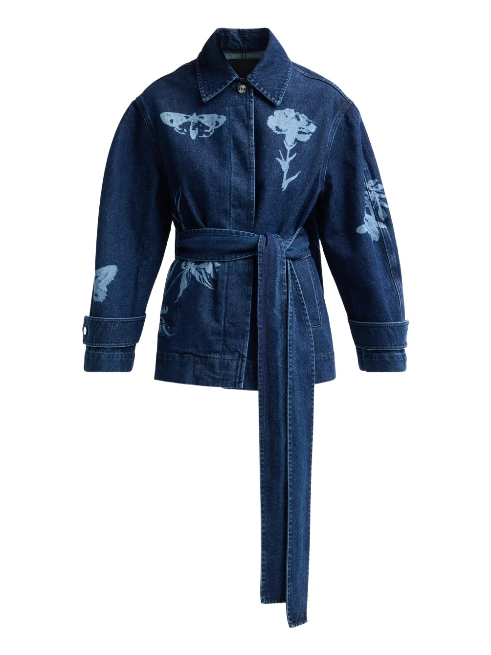 Erdem Women's Indigo Floral Denim Jacket