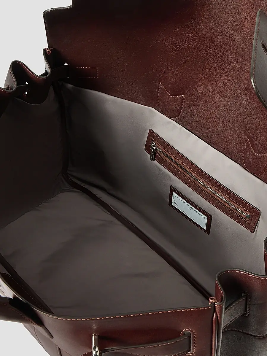 Brunello Cucinelli Men's Calfskin Country Weekender Bag | Thumbnail 5 Brunello Cucinelli Men's Calfskin Country Weekender Bag | Thumbnail 5