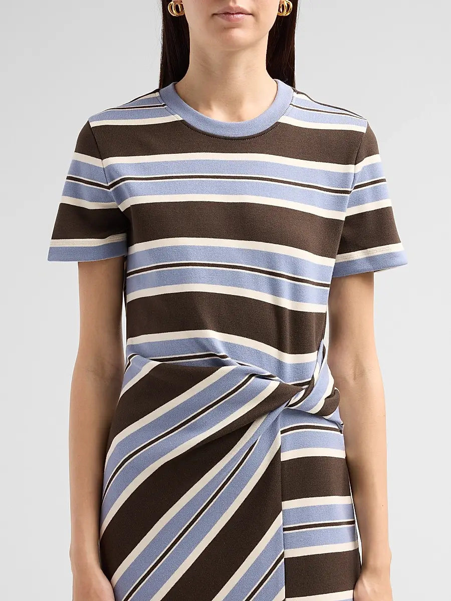 TANYA TAYLOR Women's Cody Striped Stretch-Cotton Crewneck Midi Dress | Thumbnail 5 TANYA TAYLOR Women's Cody Striped Stretch-Cotton Crewneck Midi Dress | Thumbnail 5