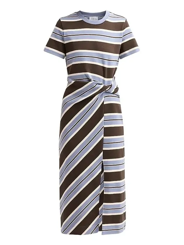 Women's Cody Striped Stretch-Cotton Crewneck Midi Dress Women's Cody Striped Stretch-Cotton Crewneck Midi Dress