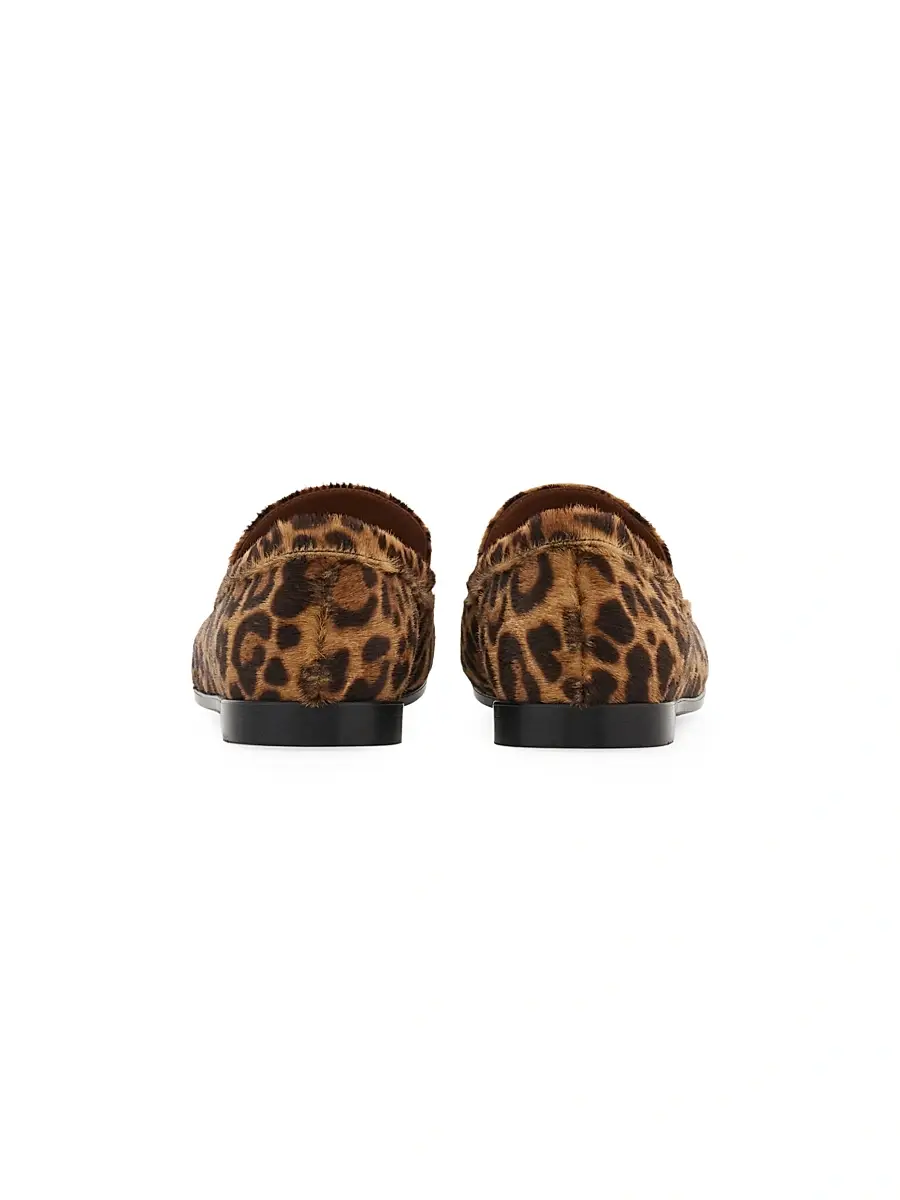 Ferragamo Women's Soldy Leopard-Print Calf Hair Leather Loafers | Thumbnail 4