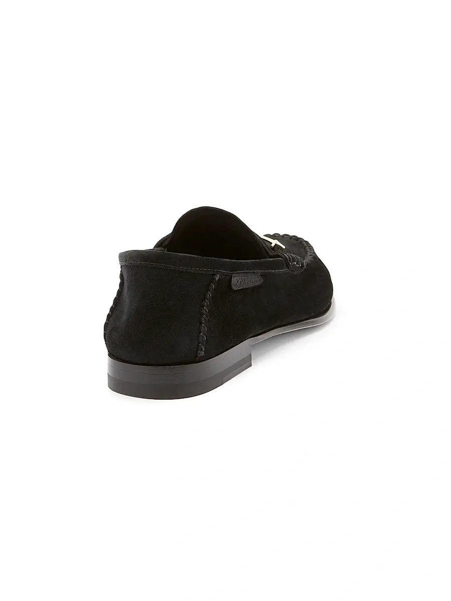 Tom Ford Women's Moc-Toe Suede Bit Loafers | Thumbnail 3