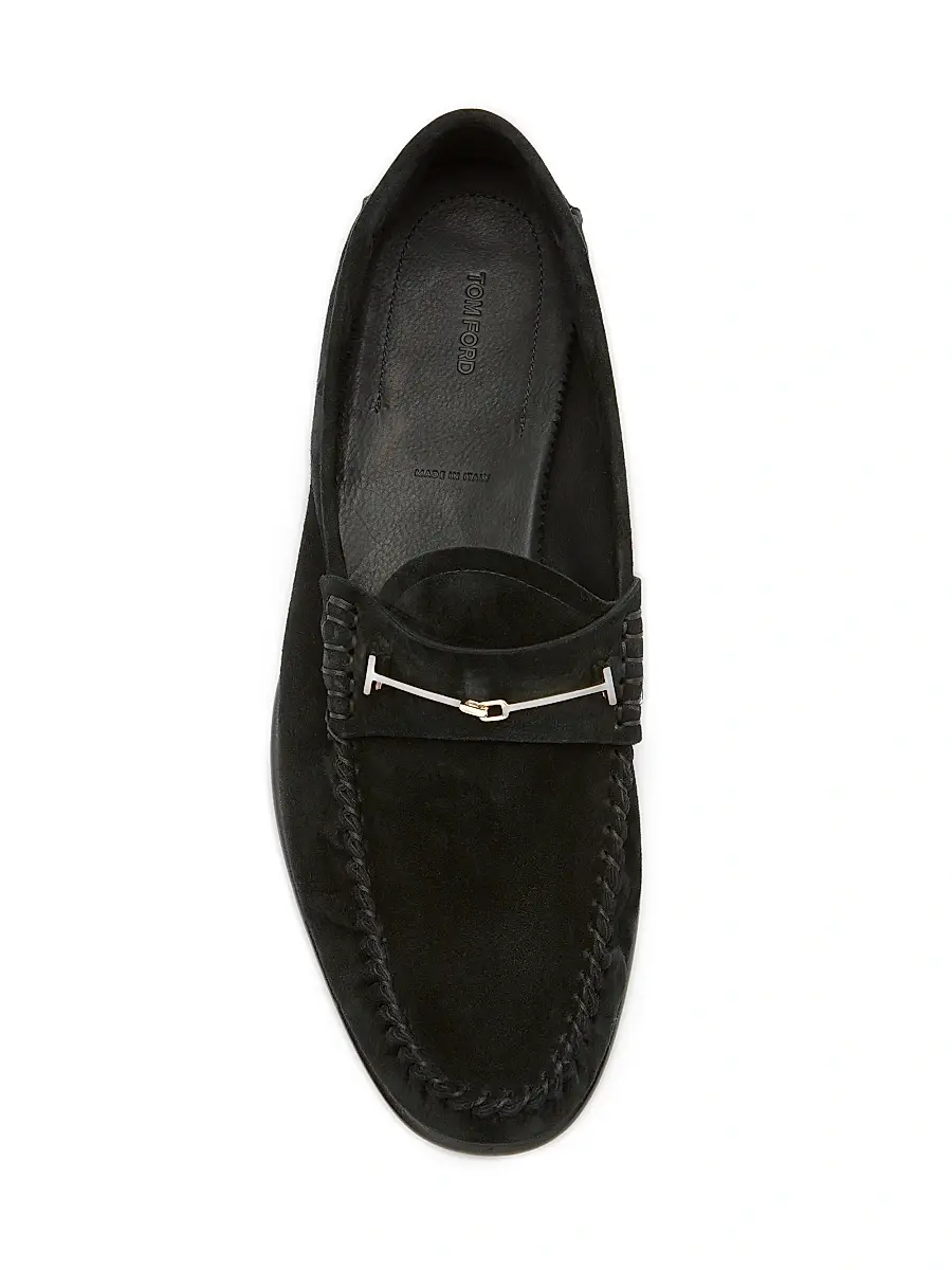 Tom Ford Women's Moc-Toe Suede Bit Loafers | Thumbnail 4