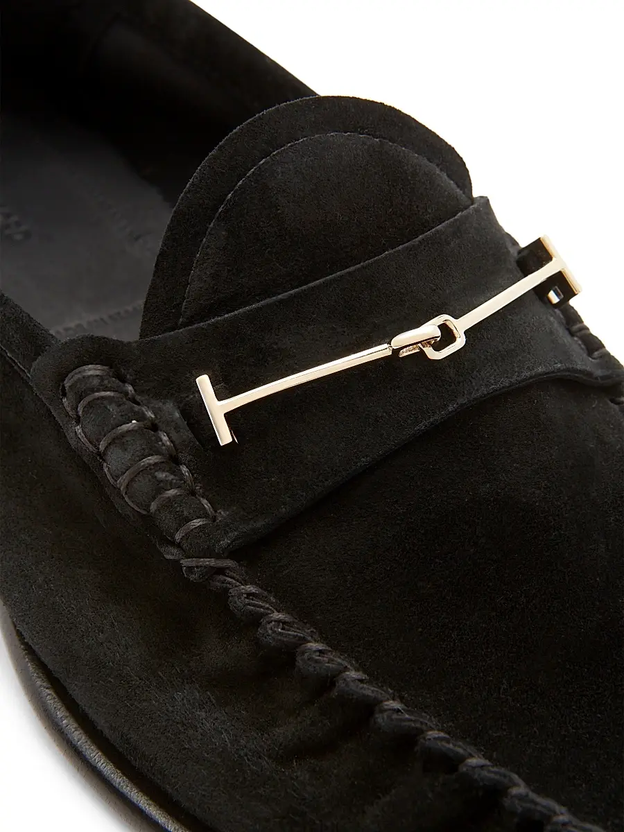 Tom Ford Women's Moc-Toe Suede Bit Loafers | Thumbnail 5