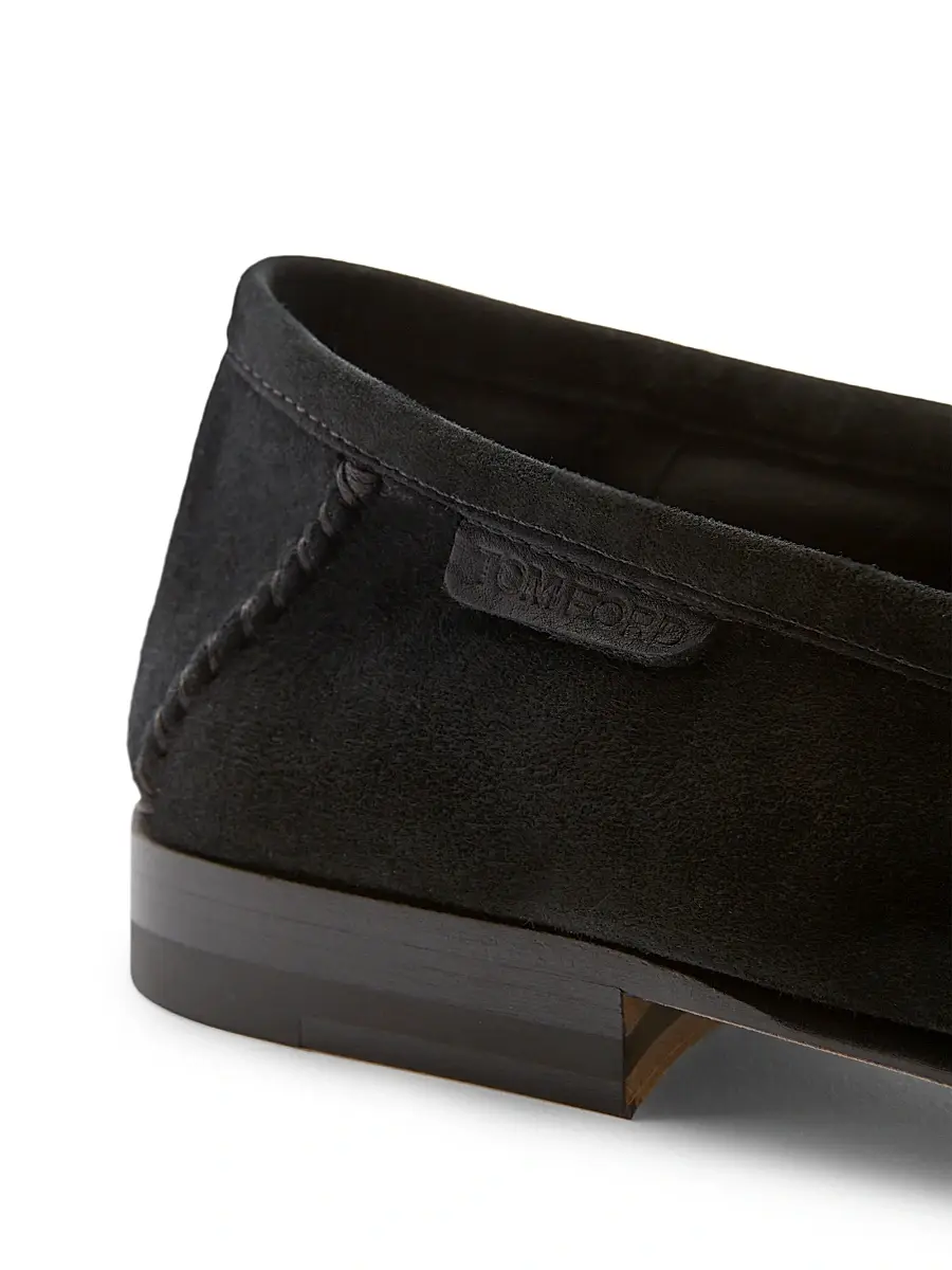 Tom Ford Women's Moc-Toe Suede Bit Loafers | Thumbnail 6