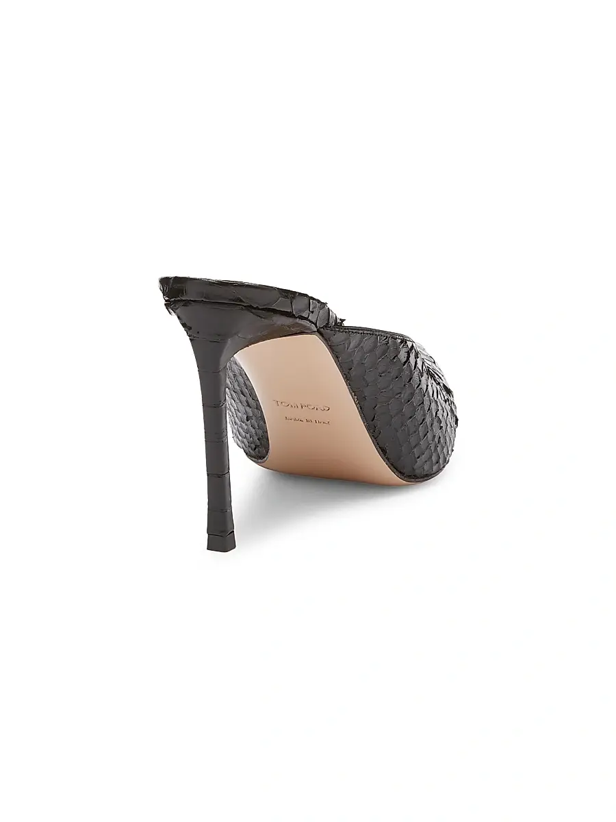 Tom Ford Women's 85MM Python-Embossed Leather Mules | Thumbnail 3