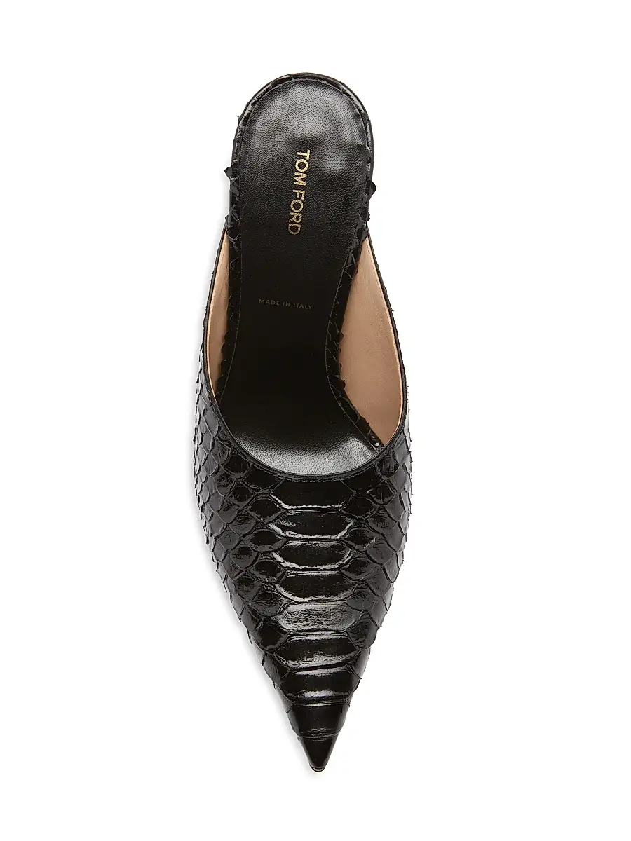 Tom Ford Women's 85MM Python-Embossed Leather Mules | Thumbnail 4