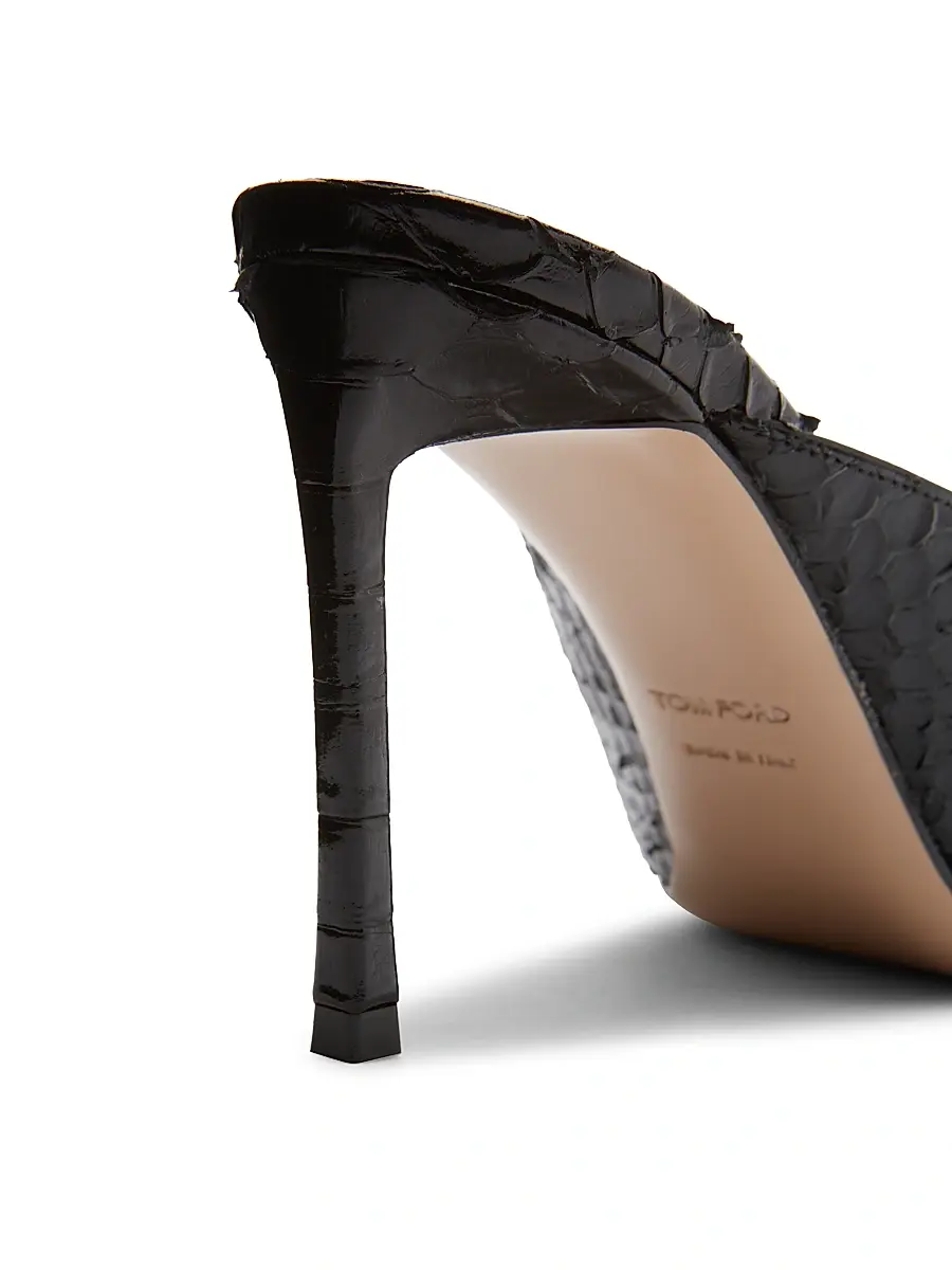 Tom Ford Women's 85MM Python-Embossed Leather Mules | Thumbnail 5