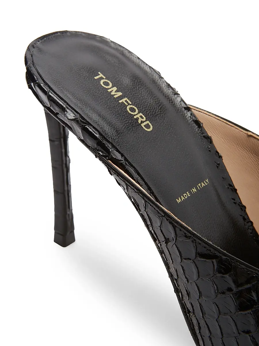 Tom Ford Women's 85MM Python-Embossed Leather Mules | Thumbnail 7