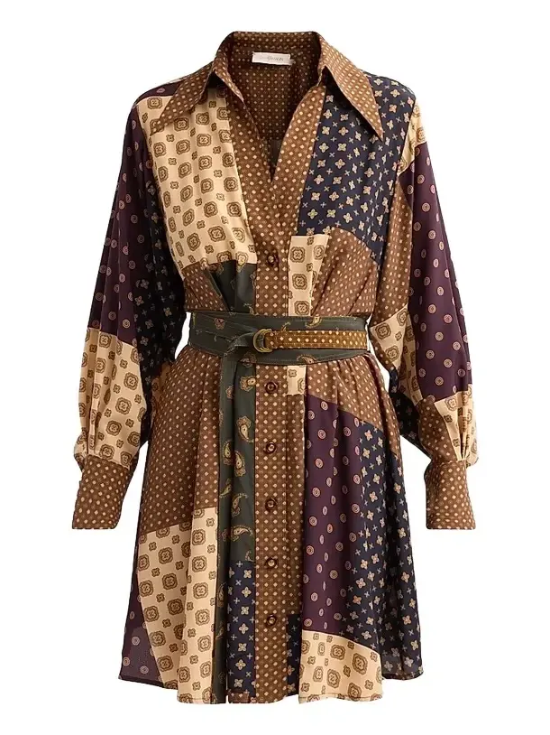Zimmermann Women's Patchwork Tuck Mini Dress