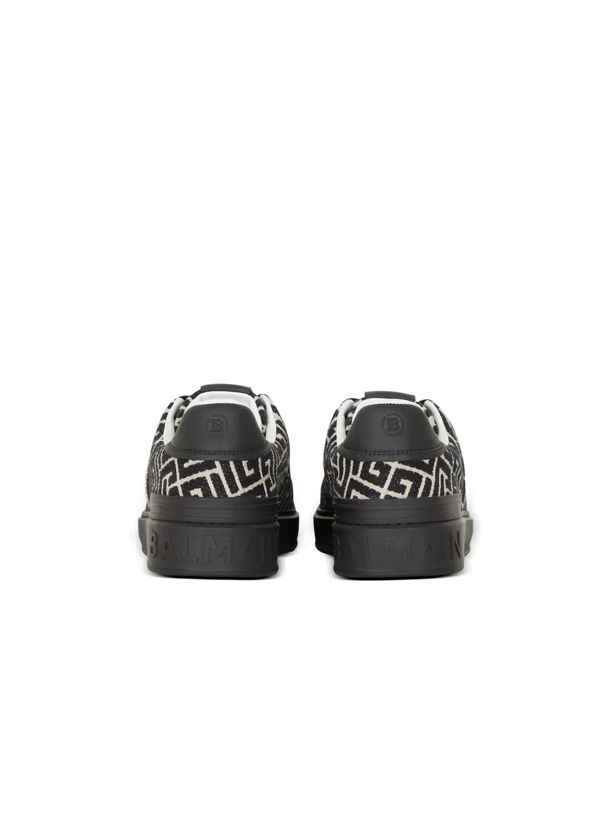 Balmain B-Court trainers in leather and Monogram jacquard | Thumbnail 4