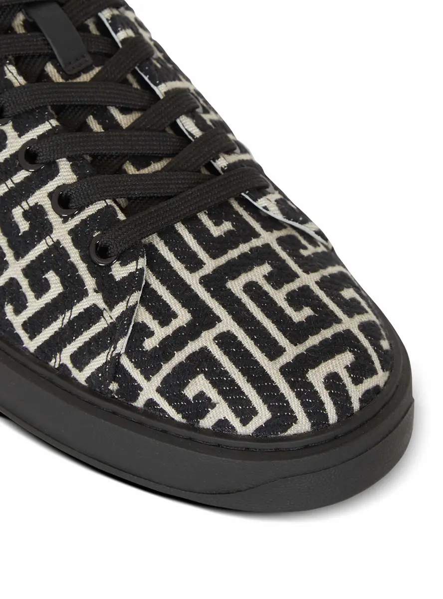 Balmain B-Court trainers in leather and Monogram jacquard | Thumbnail 5