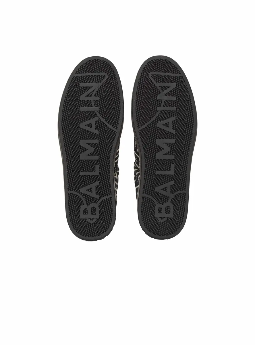 Balmain B-Court trainers in leather and Monogram jacquard | Thumbnail 6