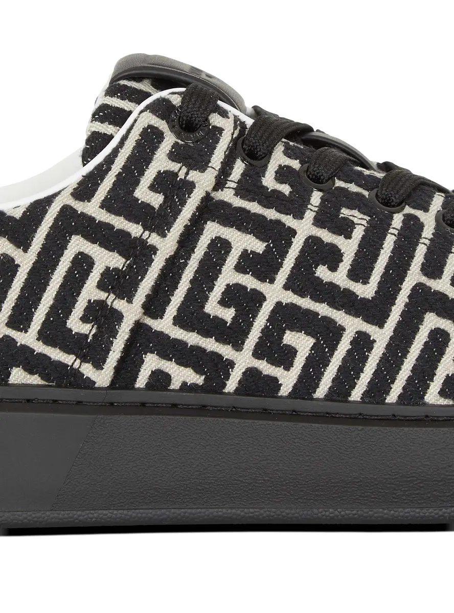 Balmain B-Court trainers in leather and Monogram jacquard | Thumbnail 7