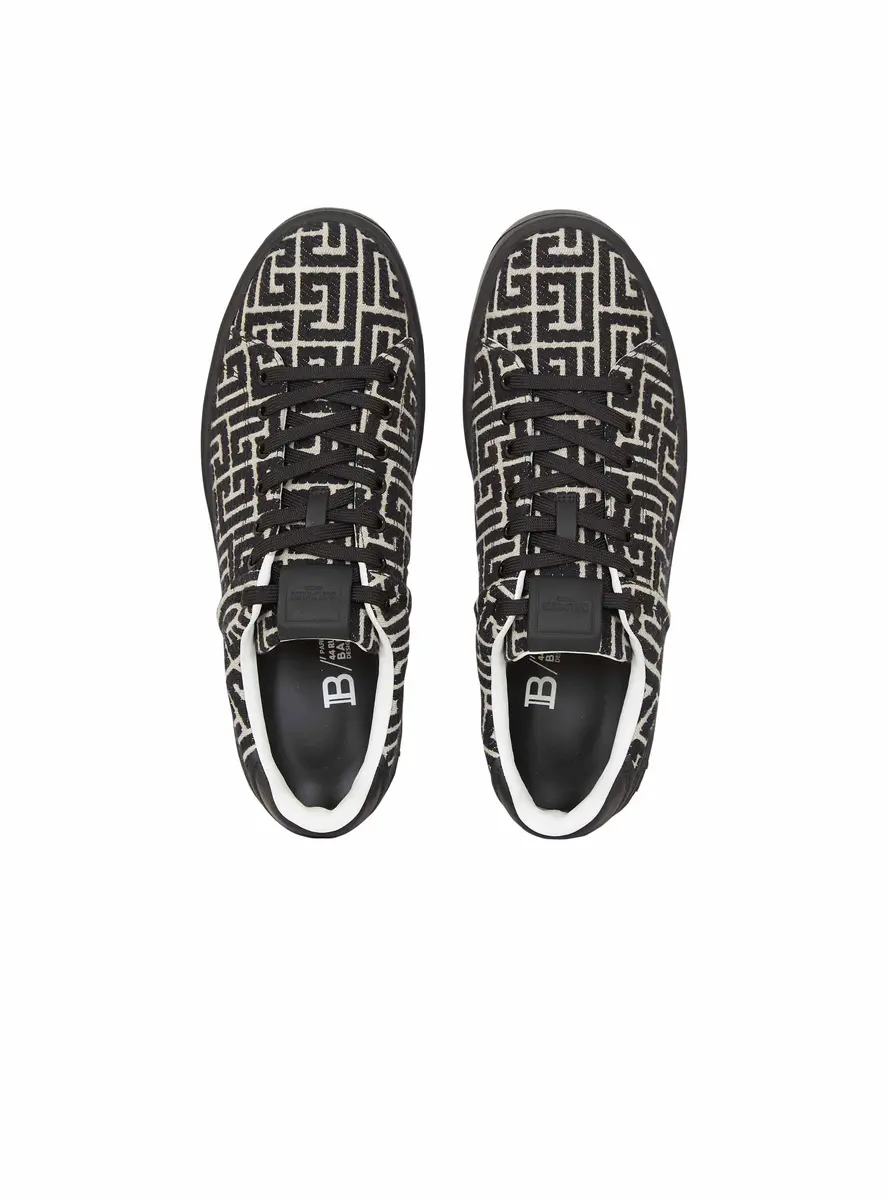 Balmain B-Court trainers in leather and Monogram jacquard | Thumbnail 8