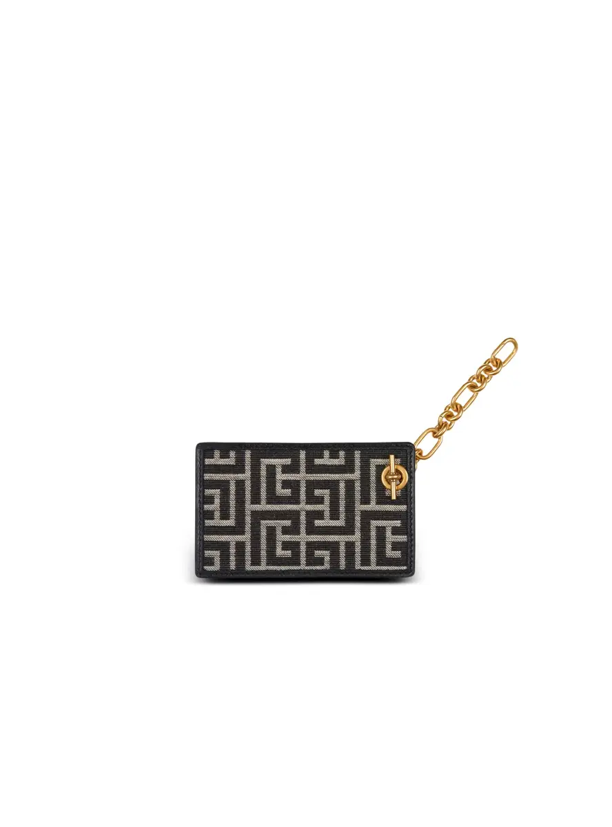 Balmain Pulse card holder in Monogram jacquard | Thumbnail 2 Balmain Pulse card holder in Monogram jacquard | Thumbnail 2