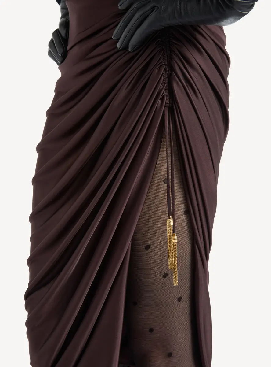 Balmain Flowing jersey midi skirt with slit | Thumbnail 4 Balmain Flowing jersey midi skirt with slit | Thumbnail 4