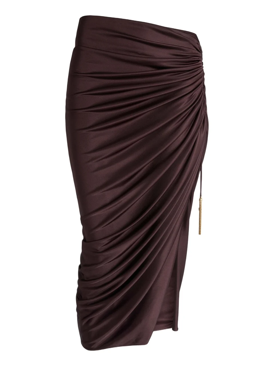Flowing jersey midi skirt with slit Flowing jersey midi skirt with slit
