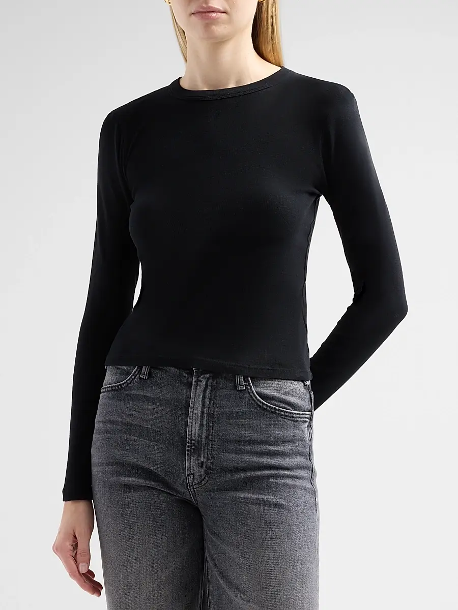 Mother Women's The Itty Bitty Long-Sleeve Crop T-Shirt | Thumbnail 4 Mother Women's The Itty Bitty Long-Sleeve Crop T-Shirt | Thumbnail 4