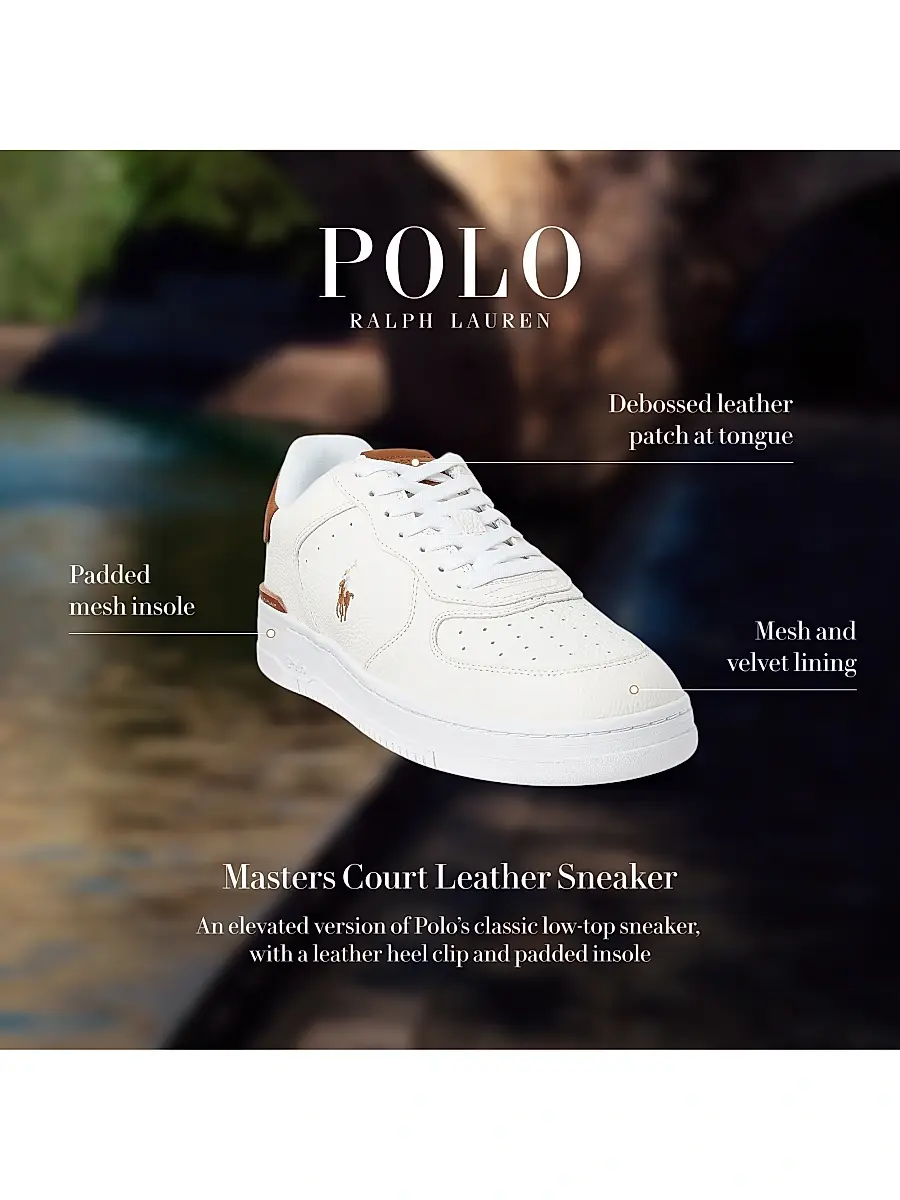 Polo Ralph Lauren Men's Masters Court Leather Sneakers | Thumbnail 6