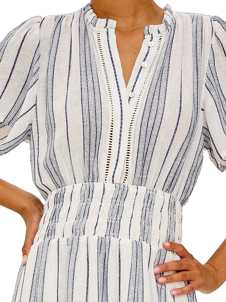 RAILS Women's Brent Linen-Blend Striped Midi-Dress | Thumbnail 5