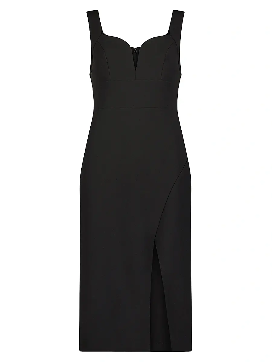 BCBGMAXAZRIA Women's Sweetheart Body-Con Midi-Dress - Black | Image 1 BCBGMAXAZRIA Women's Sweetheart Body-Con Midi-Dress - Black | Image 1