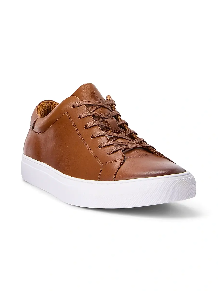 Polo Ralph Lauren Men's Jermain II Leather Low-Top Sneakers | Thumbnail 2 Polo Ralph Lauren Men's Jermain II Leather Low-Top Sneakers | Thumbnail 2