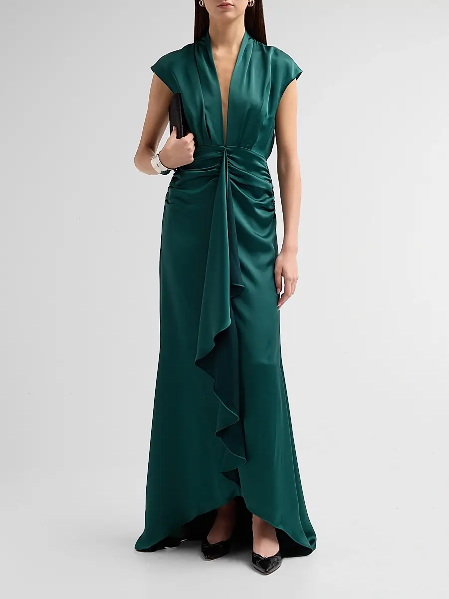 Ramy Brook Women's Catrin Waterfall Hi-Low Gown | Thumbnail 2 Ramy Brook Women's Catrin Waterfall Hi-Low Gown | Thumbnail 2