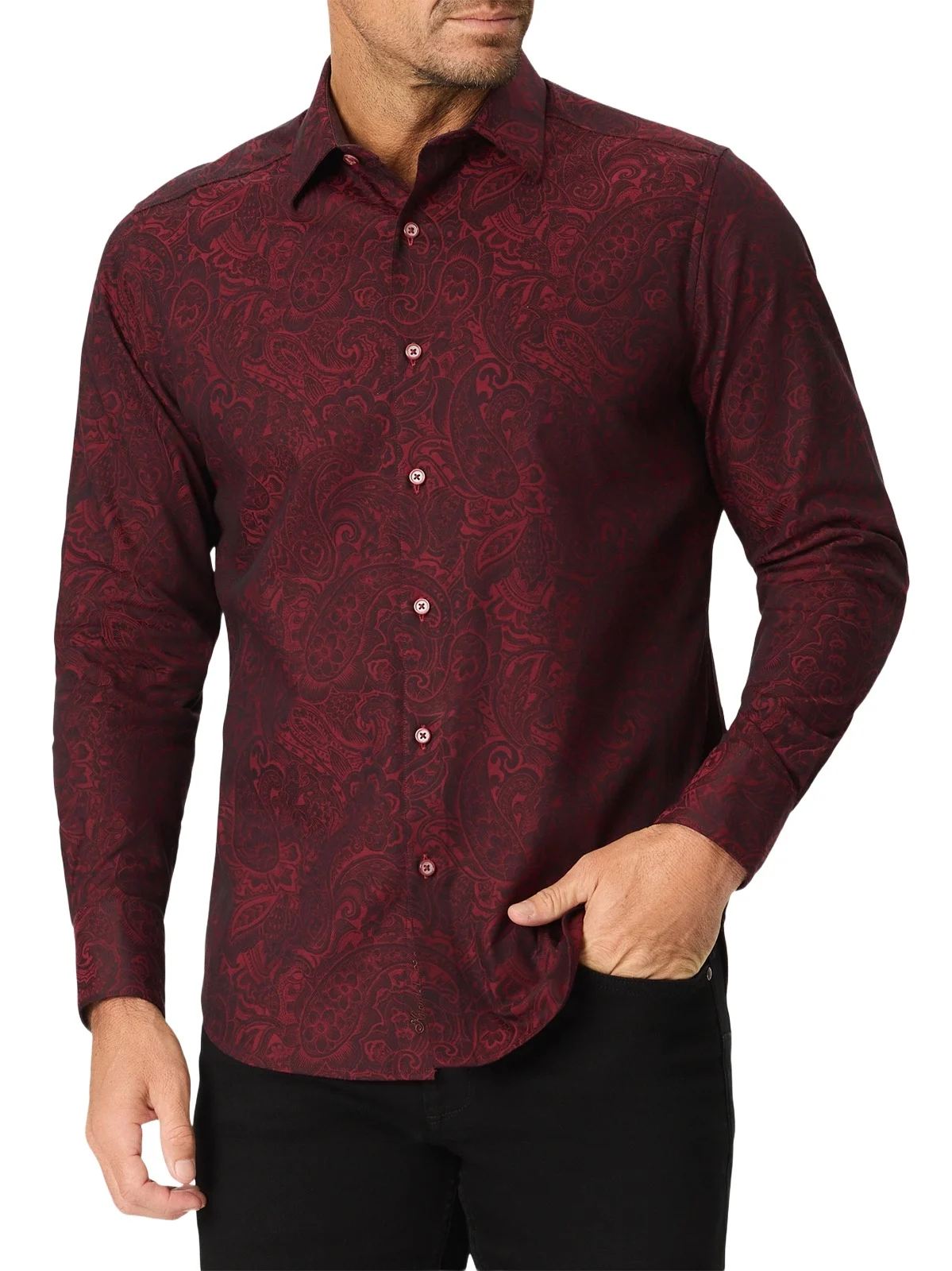 Men's Hudson Paisley Stretch Cotton Shirt Men's Hudson Paisley Stretch Cotton Shirt