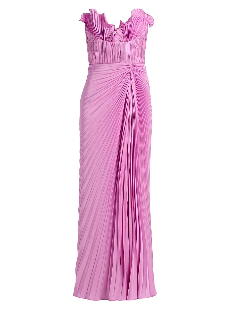 Amur Women's Kaylani Pleated Gown - Pink Horizon - Size 12 | Image 1 Amur Women's Kaylani Pleated Gown - Pink Horizon - Size 12 | Image 1