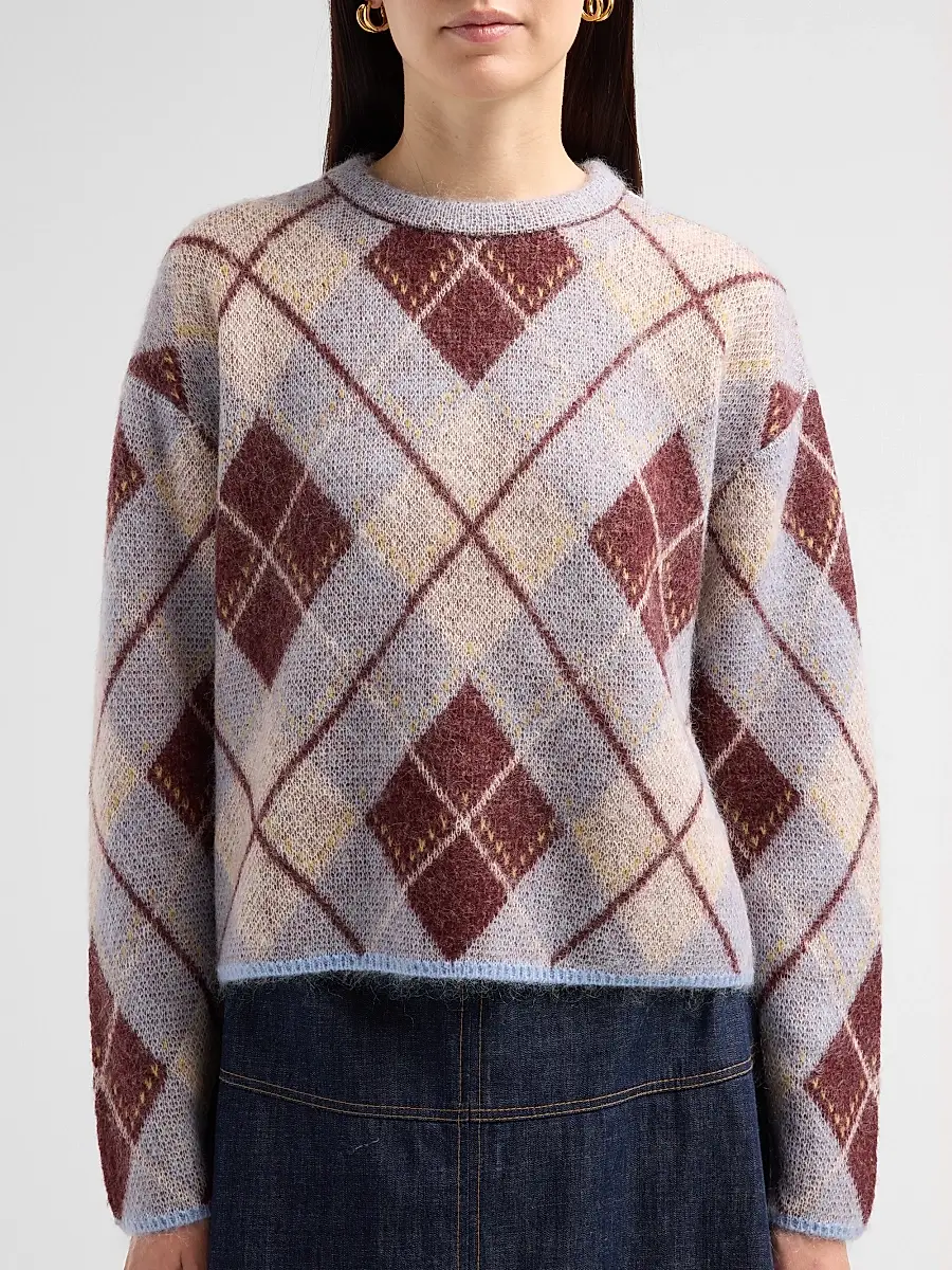 TANYA TAYLOR Women's Sybil Argyle-Inspired Crewneck Sweater | Thumbnail 5 TANYA TAYLOR Women's Sybil Argyle-Inspired Crewneck Sweater | Thumbnail 5