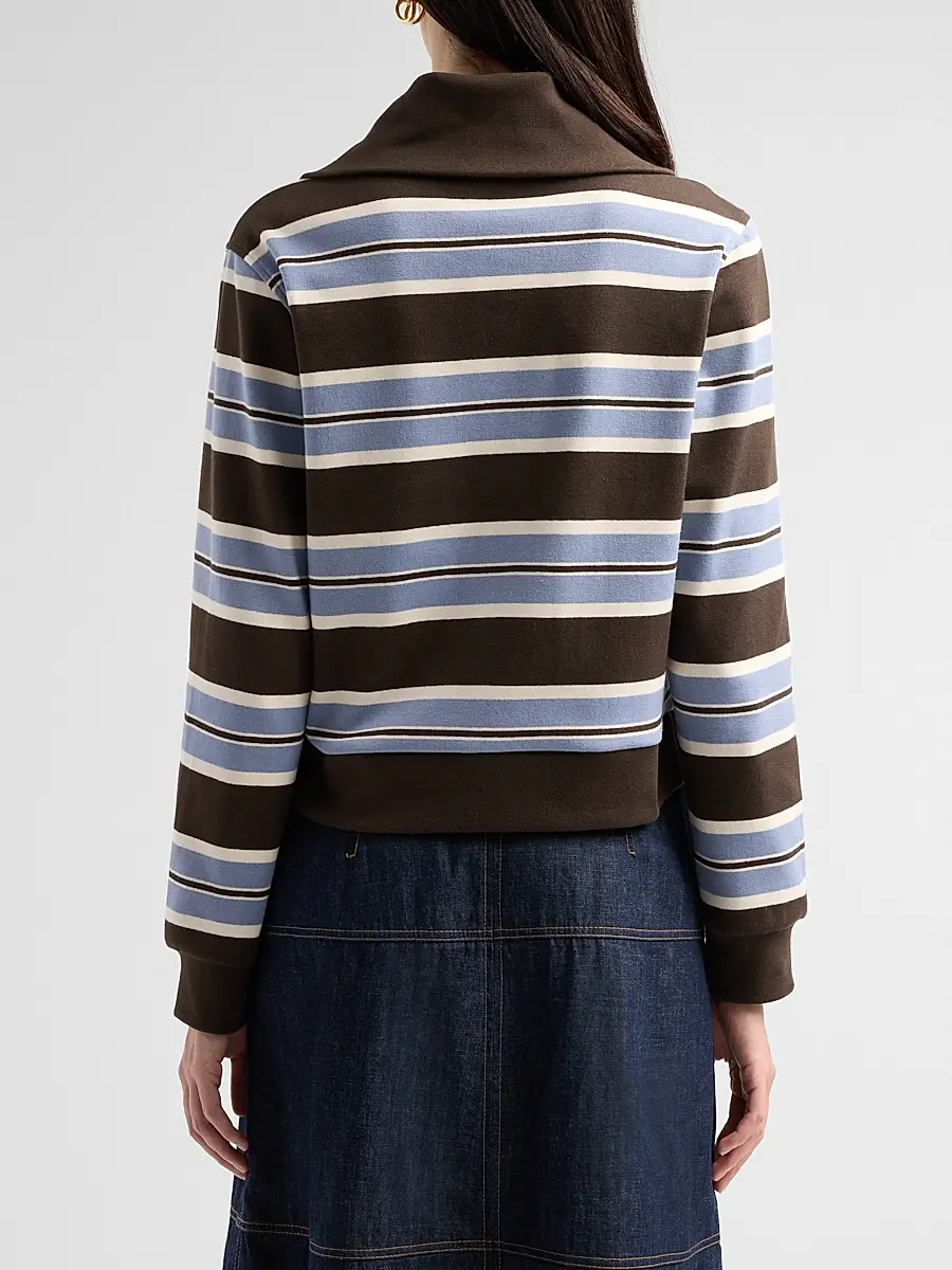 TANYA TAYLOR Women's Bronwyn Striped Stretch-Cotton Jacket | Thumbnail 3 TANYA TAYLOR Women's Bronwyn Striped Stretch-Cotton Jacket | Thumbnail 3
