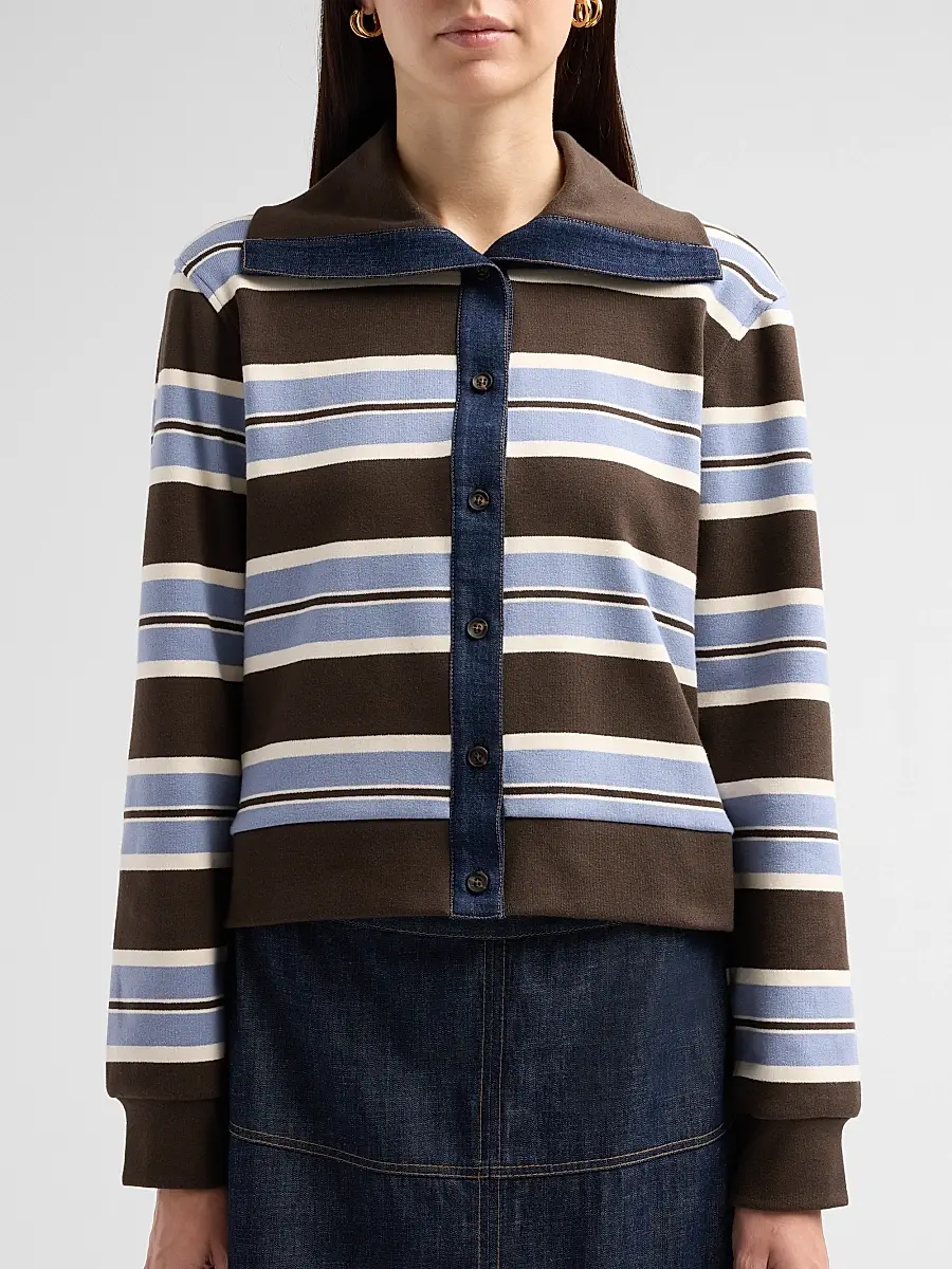 TANYA TAYLOR Women's Bronwyn Striped Stretch-Cotton Jacket | Thumbnail 5 TANYA TAYLOR Women's Bronwyn Striped Stretch-Cotton Jacket | Thumbnail 5